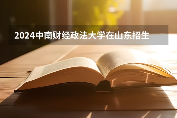 2024中南财经政法大学在山东招生计划（招生人数介绍）