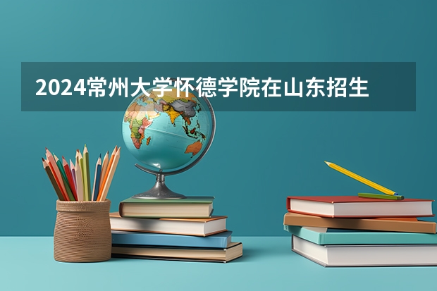 2024常州大学怀德学院在山东招生计划（招生人数介绍）