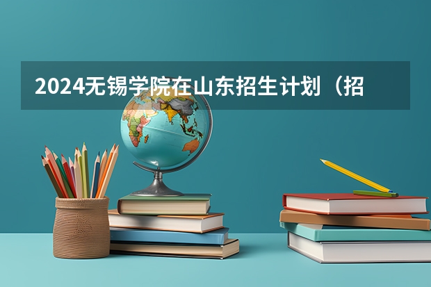 2024无锡学院在山东招生计划（招生人数介绍）