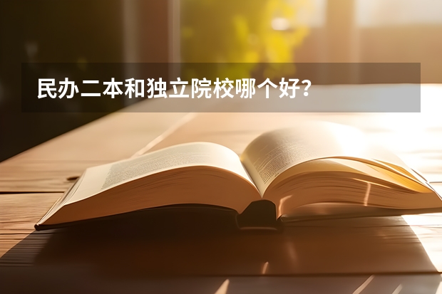 民办二本和独立院校哪个好？
