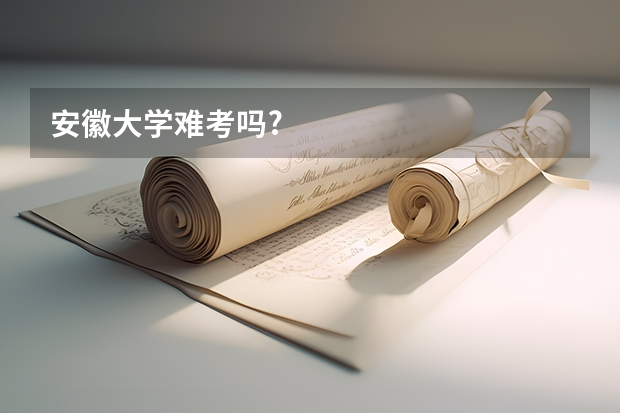 安徽大学难考吗?