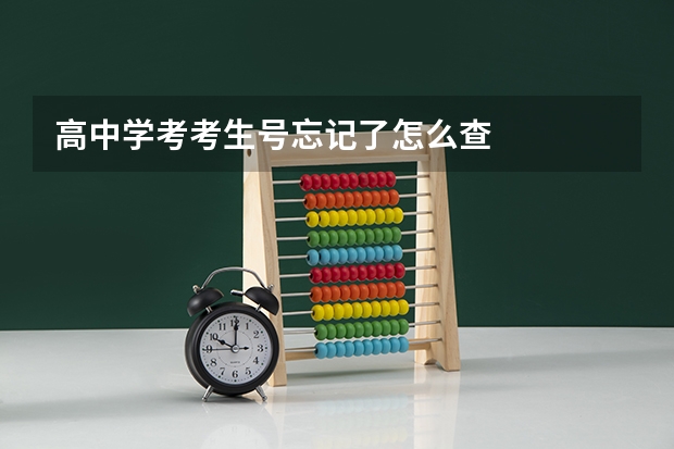 高中学考考生号忘记了怎么查